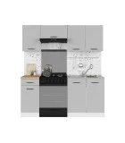 Modular kitchen JUNONA LINE 180 BBL BRW light gray gloss order